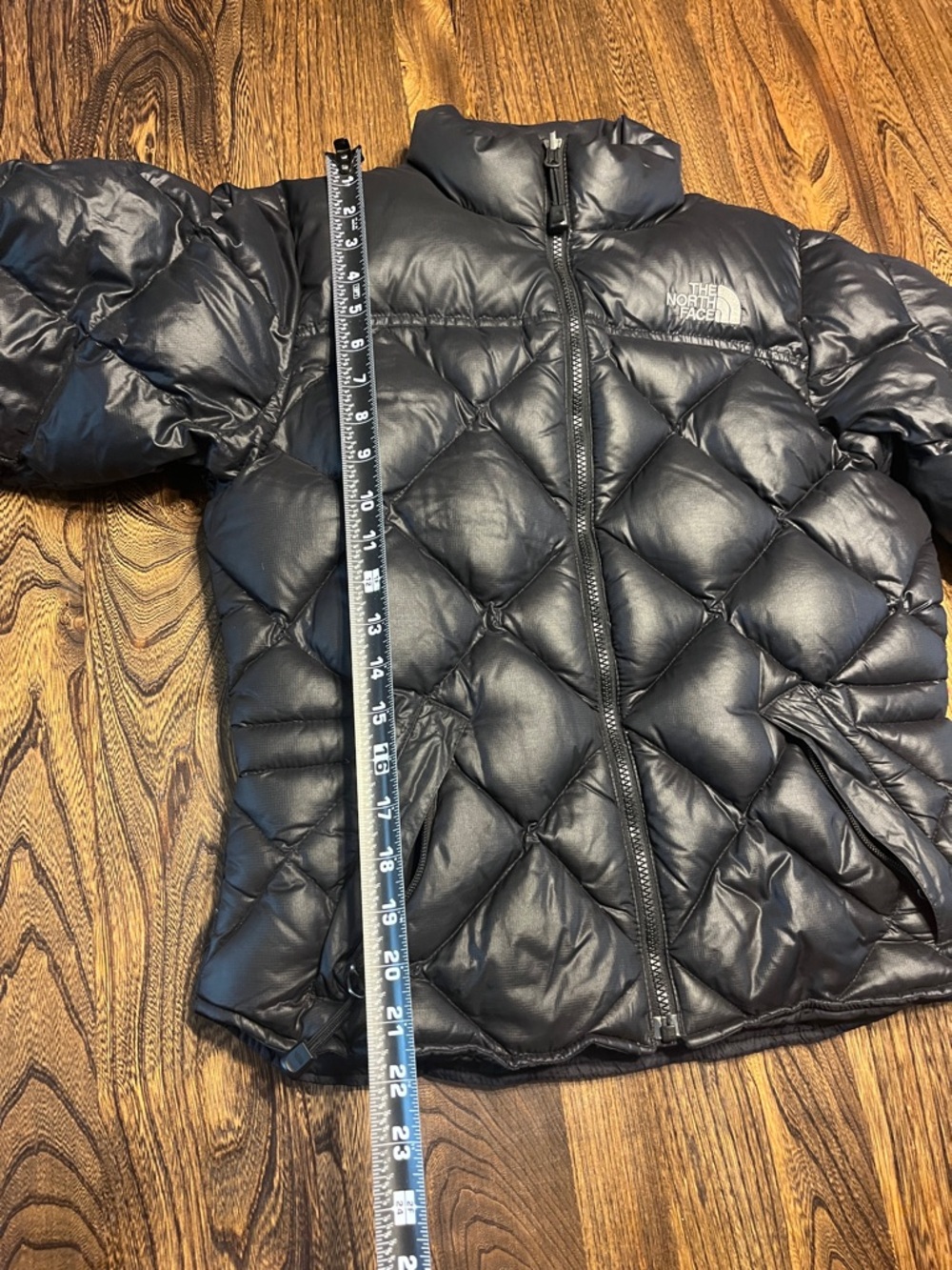 The North Face Black Puffer Coat with Elastic Hem - Picture 15 of 16